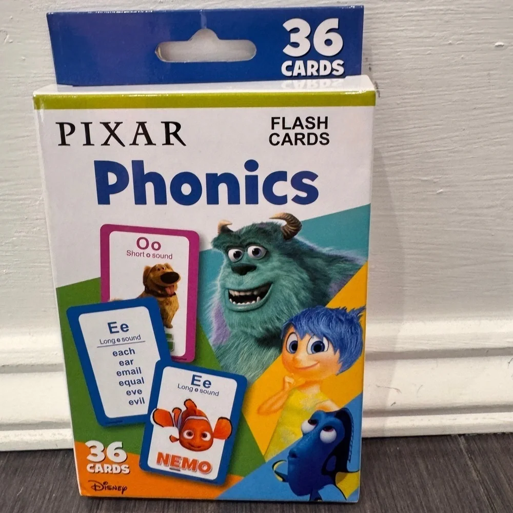 NWT Disney Pixar Phonics Flash Cards with Characters Toddler Kids Boys Girls